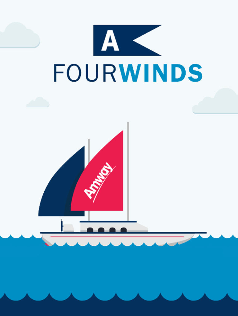 Still of a sailboat from a GIF created by Blue Flame Thinking for Amway's social content campaign.
