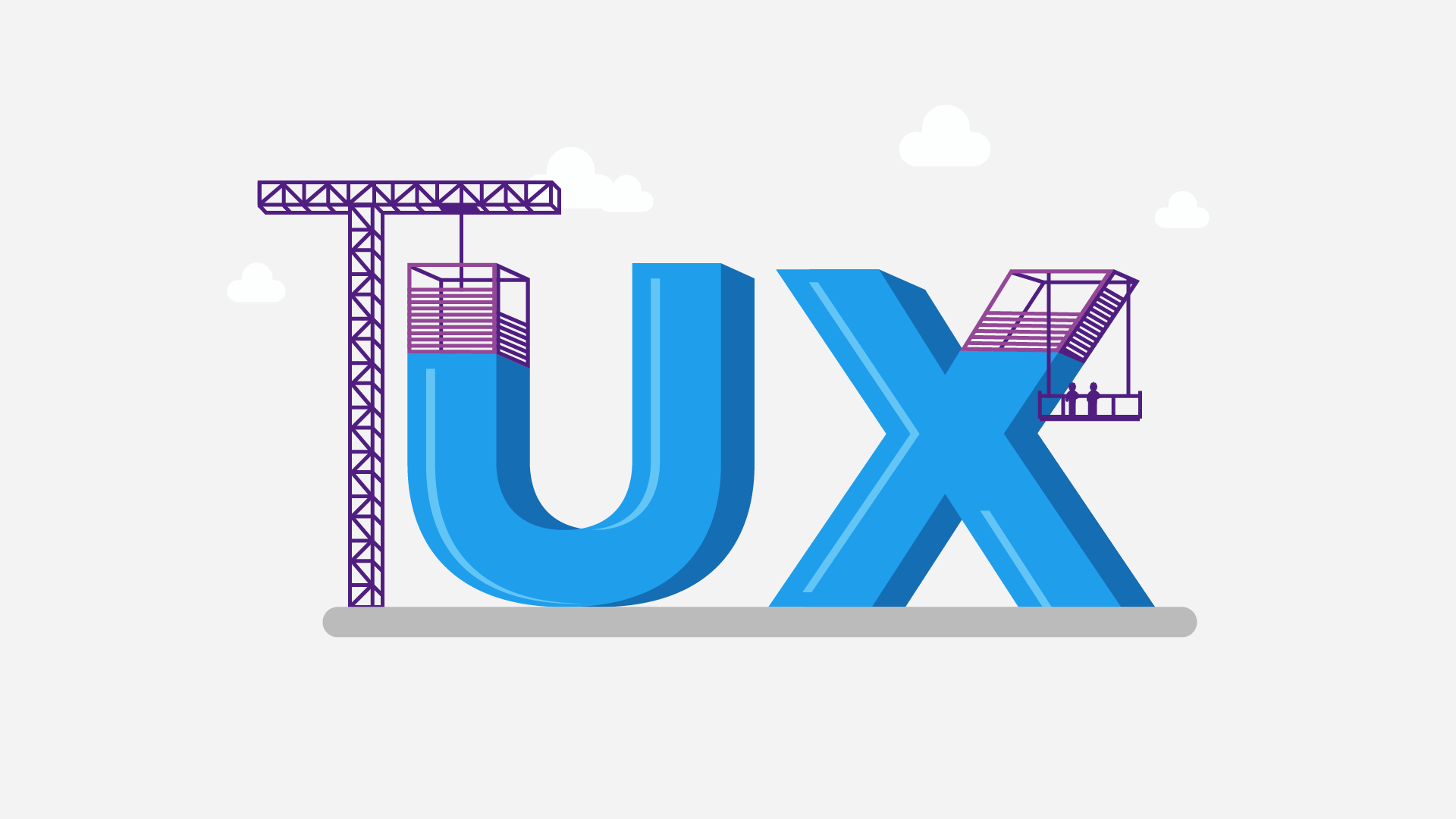 UX letters designed as a construction zone