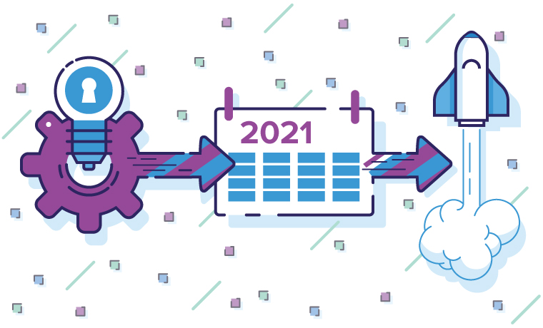 Illustration of 2021 marketing strategy planning and launching processes