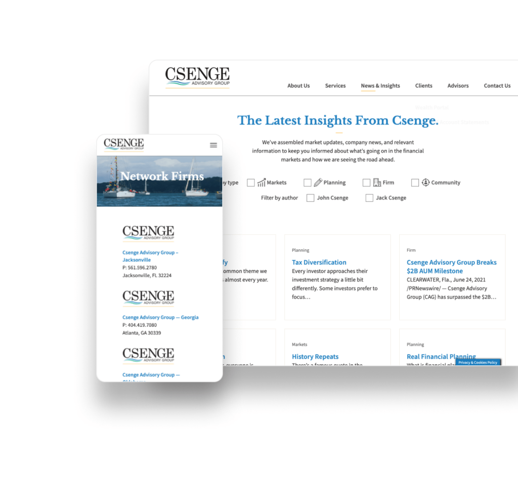 Csenge News & Insights web page