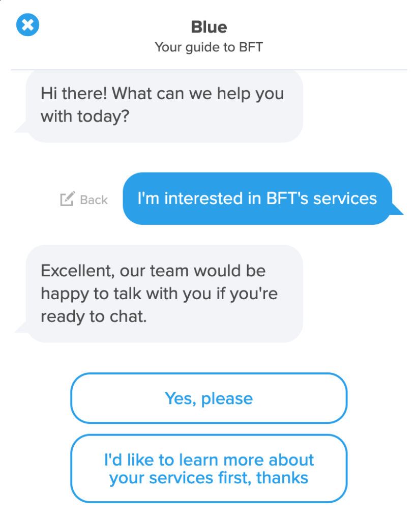 BFT's chatbot