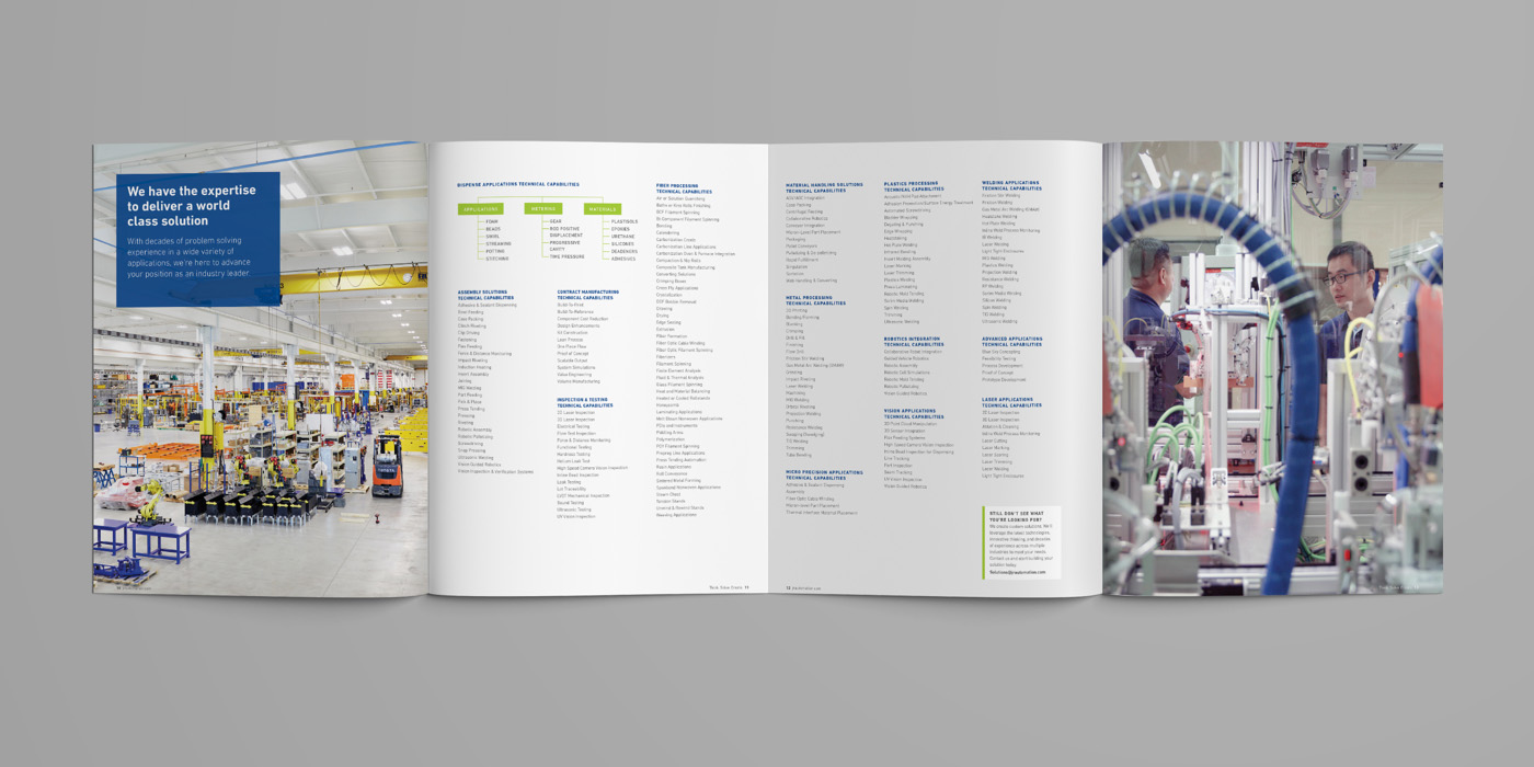 JR Automation Global Capabilities Brochure Gate Fold by Blue Flame Thinking