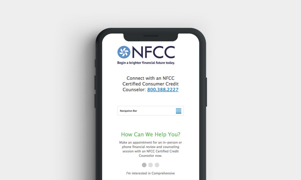 NFCC Online Locator Mobile View by Blue Flame Thinking